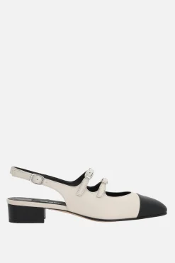 slingback Abricot in nappa bicolore
