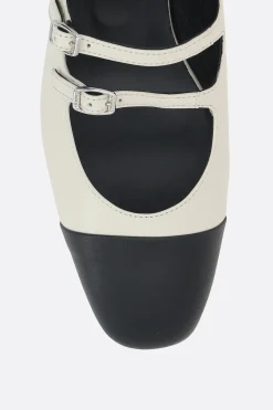 slingback Abricot in nappa bicolore