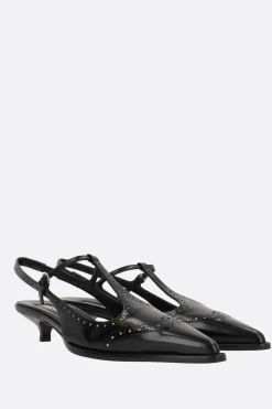 slingback Brogue in pelle spazzolata