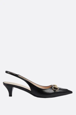 slingback in pelle liscia con Morsetto