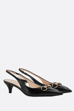 slingback in pelle liscia con Morsetto