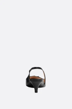 slingback in pelle liscia con Morsetto