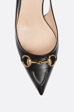 slingback in pelle liscia con Morsetto
