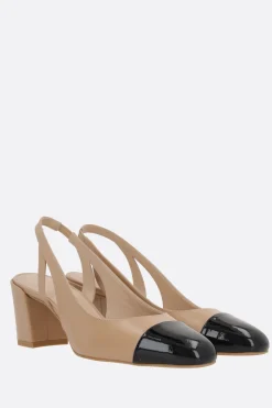 slingback Sleek in pelle liscia e vernice