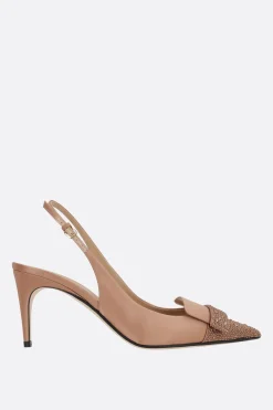 slingback SR1 in raso e cristalli