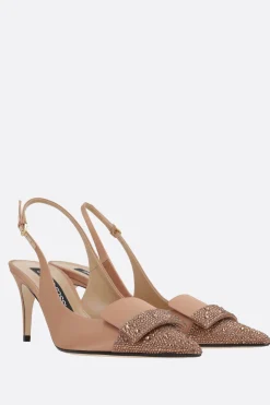 slingback SR1 in raso e cristalli
