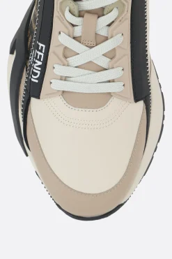 sneaker Fendi Flow in pelle liscia e tessuto FF