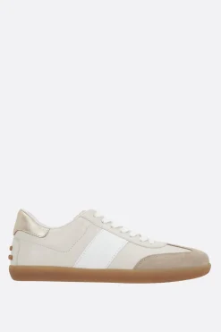 sneaker in pelle liscia e suede