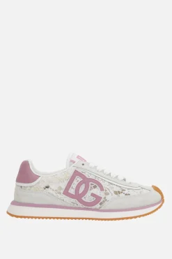 sneaker in pizzo e suede