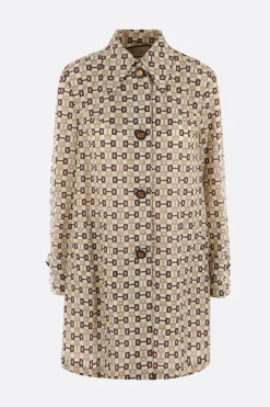 soprabito in nylon stampa Morsetto Gucci