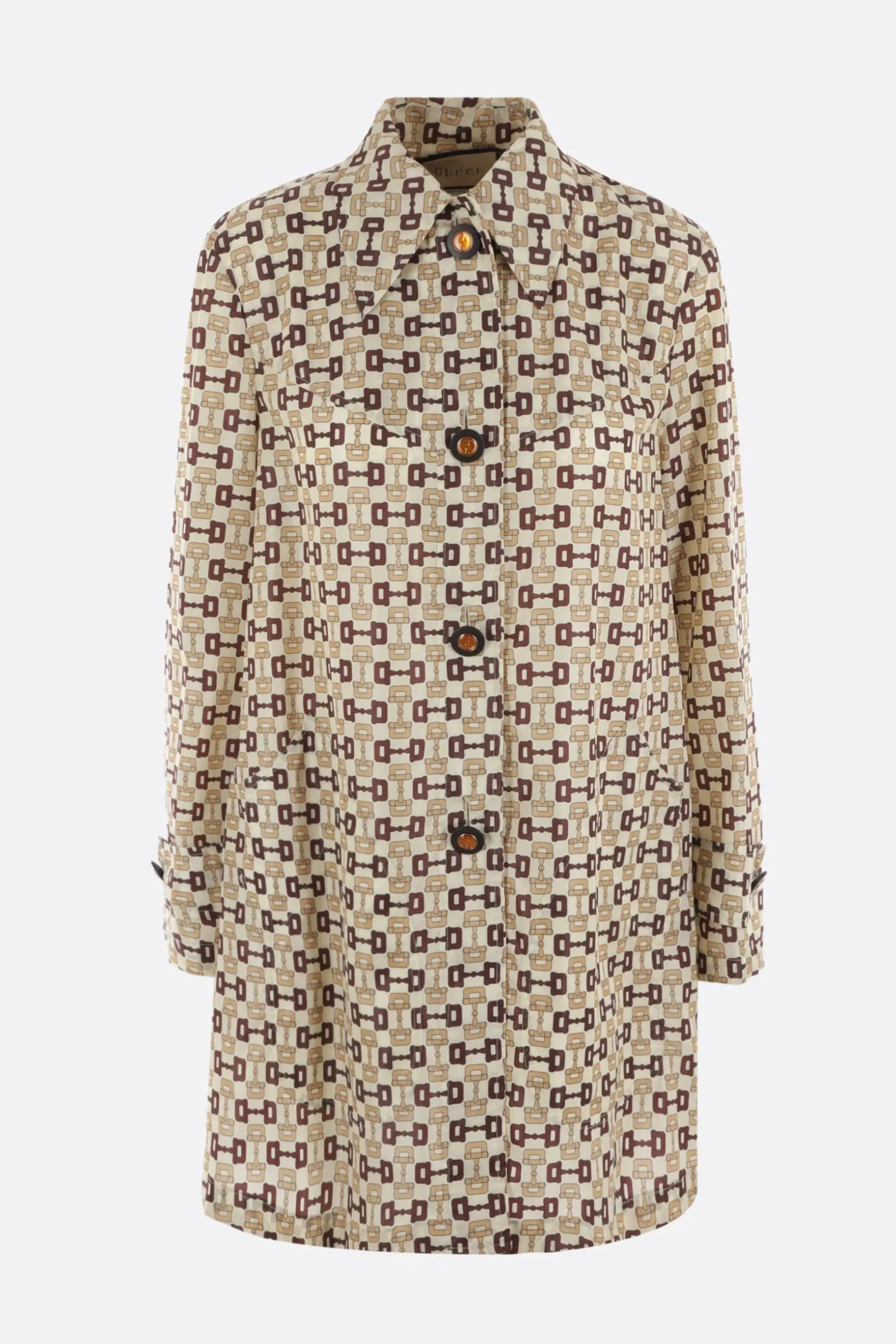 soprabito in nylon stampa Morsetto Gucci