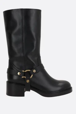 stivale biker Dakota in pelle liscia