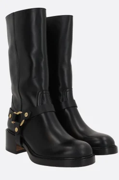 stivale biker Dakota in pelle liscia