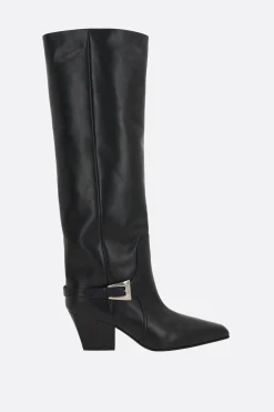 stivale Jane Buckle in pelle liscia