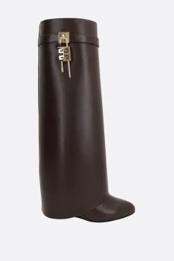 stivale Shark Lock in pelle liscia