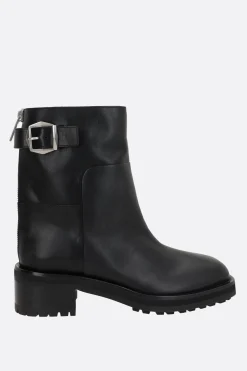 stivaletto biker Brooklyn in pelle lucida