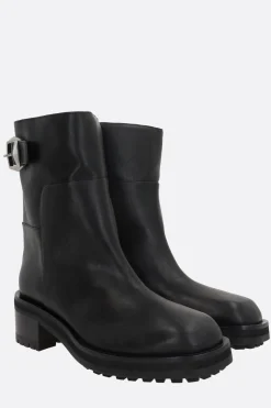 stivaletto biker Brooklyn in pelle lucida