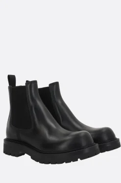 stivaletto chelsea in pelle liscia
