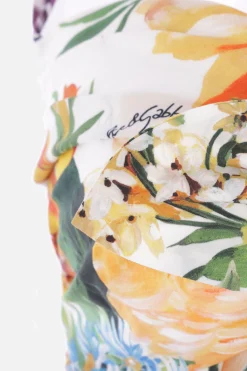 top bustier in popeline stampa bouquet fiori