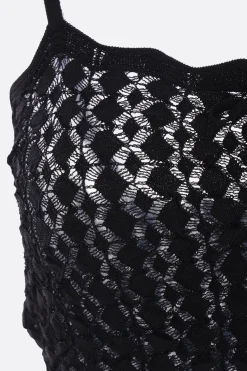 top crop in maglia pointelle