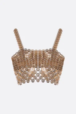 top cropped con medaglioni in metallo