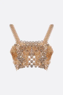 top cropped con medaglioni in metallo