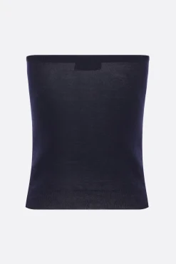 top cropped in maglia di lana