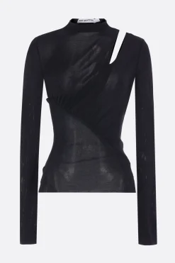 top in maglia con cut-out