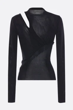 top in maglia con cut-out