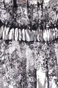 top in raso plissé laminato