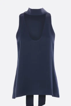 top smanicato Elis in crepe cady