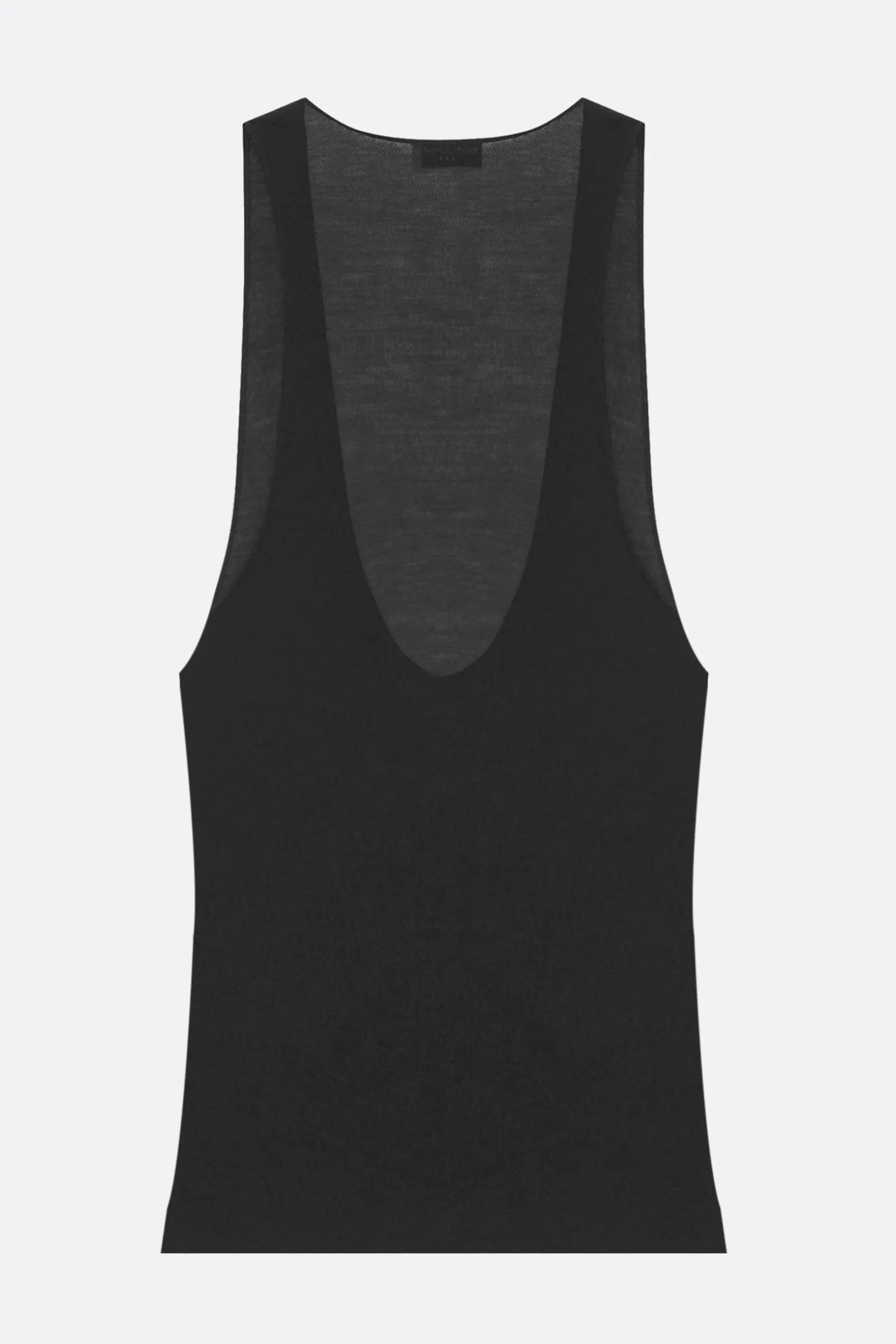top smanicato in jersey di seta