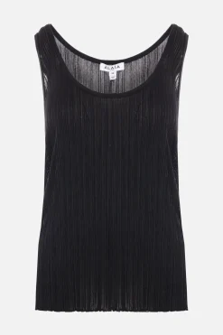 top smanicato in maglia a pieghe