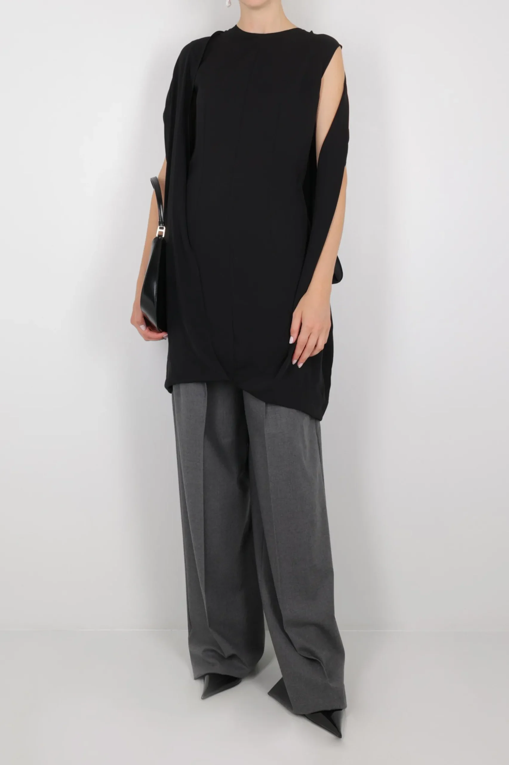 top-abito Pebble in crepe de chine