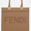 tote Fendi Sunshine small in pelle martellata