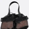 tote Mini Sheer Stuffed Carnation Drawstring Pocket