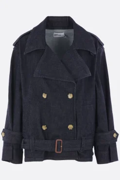 trench corto in denim