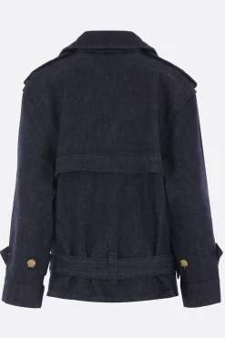 trench corto in denim
