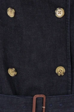 trench corto in denim