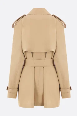 trench corto in gabardine