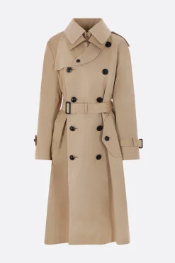 trench doppiopetto in gabardine
