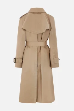 trench doppiopetto in gabardine