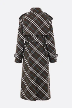 trench doppiopetto in twill Check