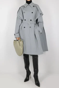 trench in canvas di cotone compatto