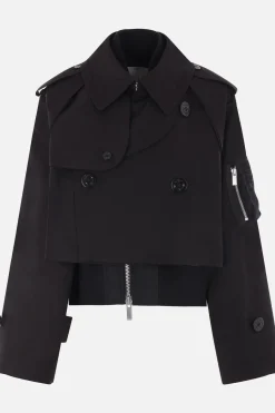 trench in gabardine con gilet in nylon
