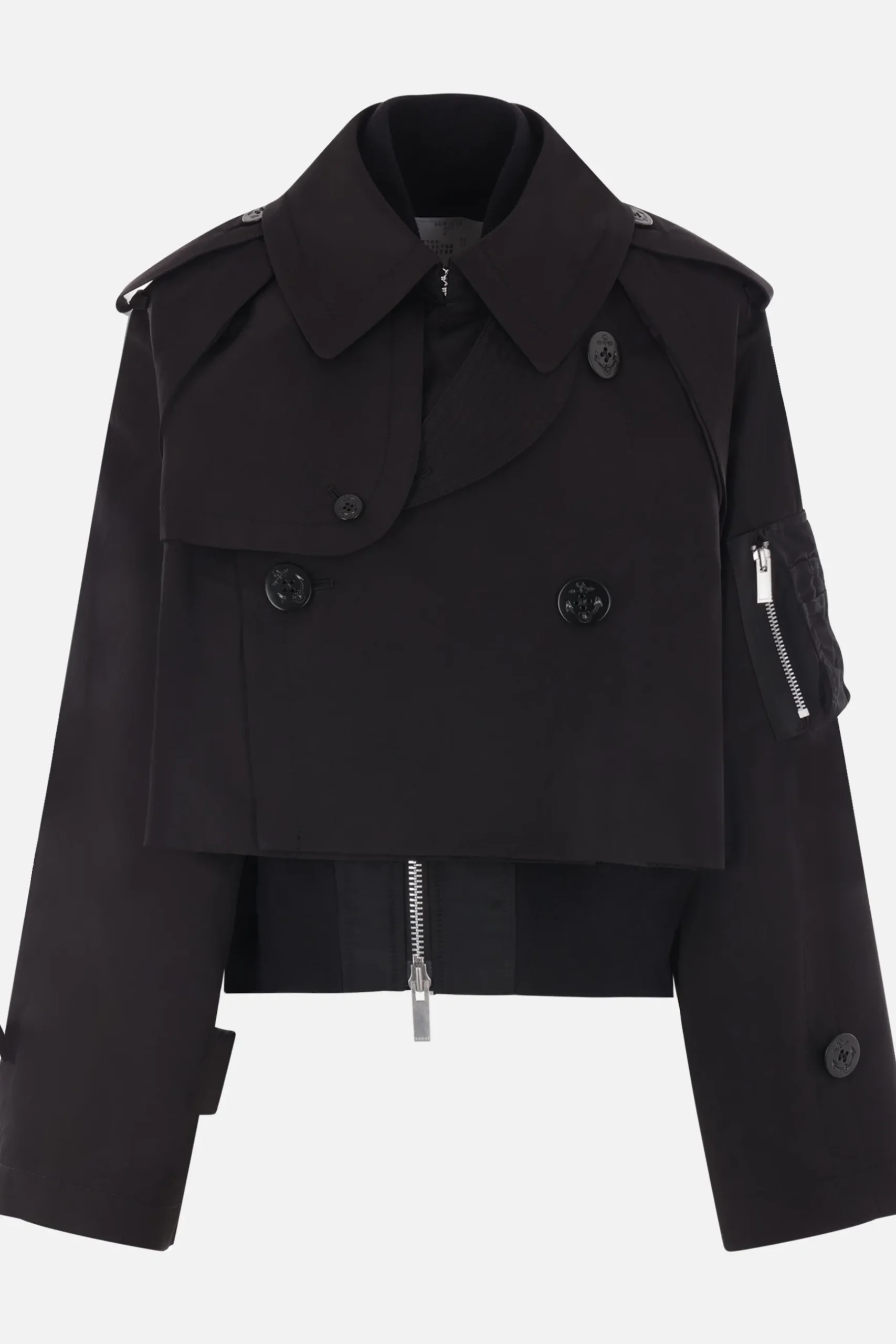 trench in gabardine con gilet in nylon