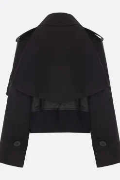 trench in gabardine con gilet in nylon
