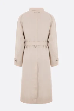 trench monopetto in gabardine