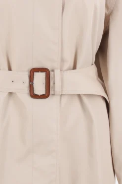 trench monopetto in gabardine