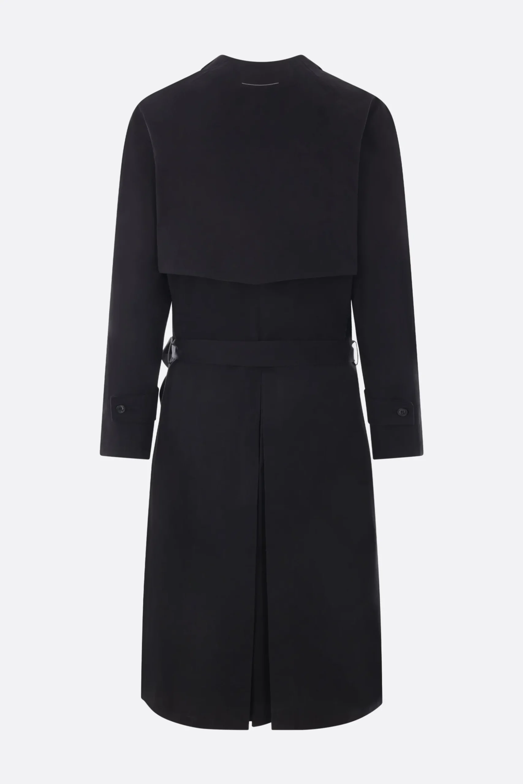 trench monopetto in lana e cotone